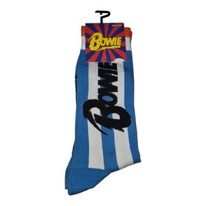 David Bowie NWT Blue And White Striped Socks Size 7-12